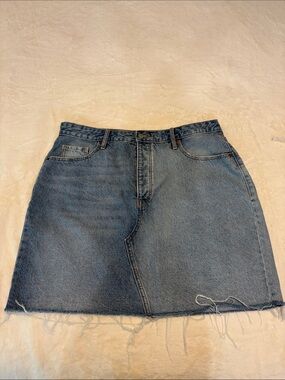 Old Navy Light Blue Frayed Hem Denim Mini Skirt